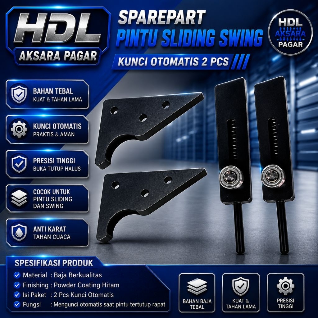 Kunci Slot Otomatis Sliding Swing untuk Pintu Sliding Swing