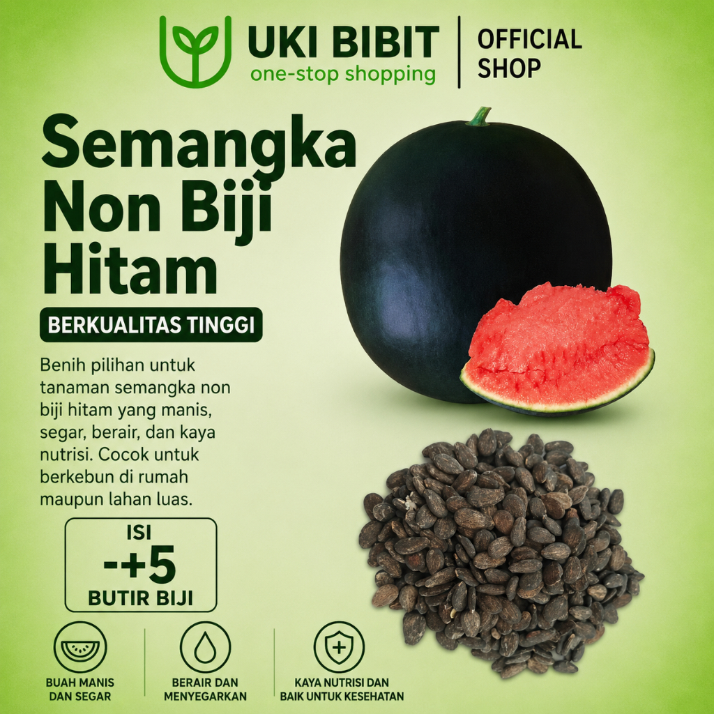( 5 Butir ) Benih Biji Semangka Non Biji | Semangka Tanpa Biji