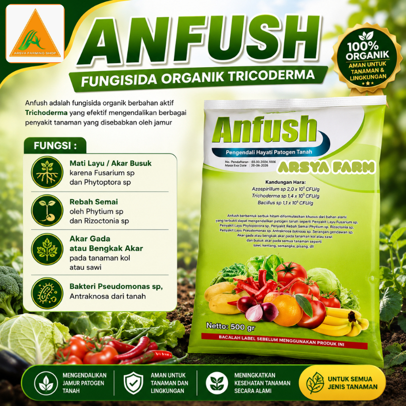 Fungisida Organik Anfush Tricoderma 500 Gram