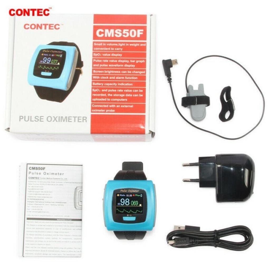 CONTEC MED CMS50F Wrist Pulse Oximeter Over night Sleep Study SPO2 CMS 50F Monitor Blood Oxygen Mete