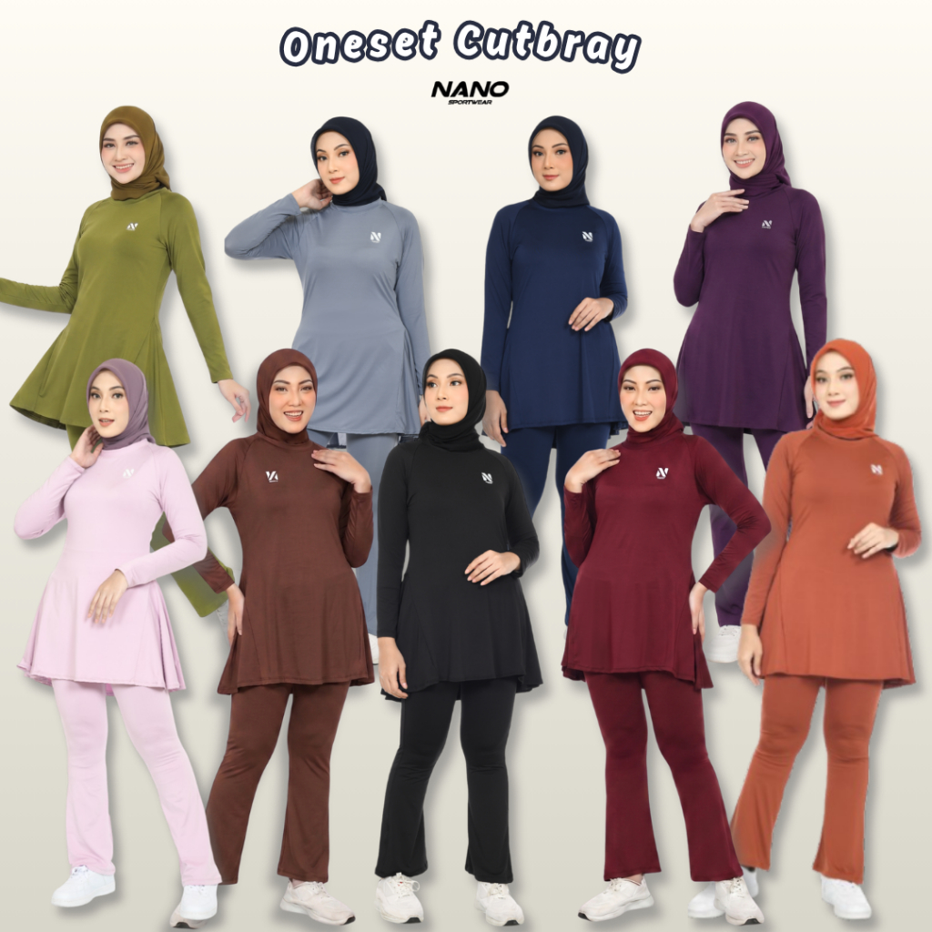 NANO SPORT - BAJU SENAM CUTBRAY - BAJU OLAHRAGA WANITA - SETELAN SENAM MUSLIM WANITA
