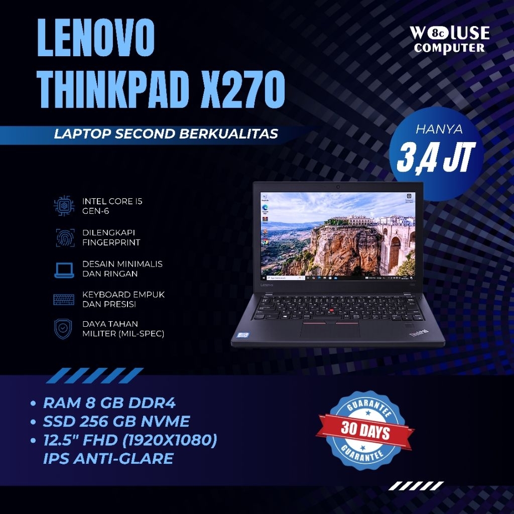 LENOVO THINKPAD X270 – Laptop Second Berkualitas & Bergaransi