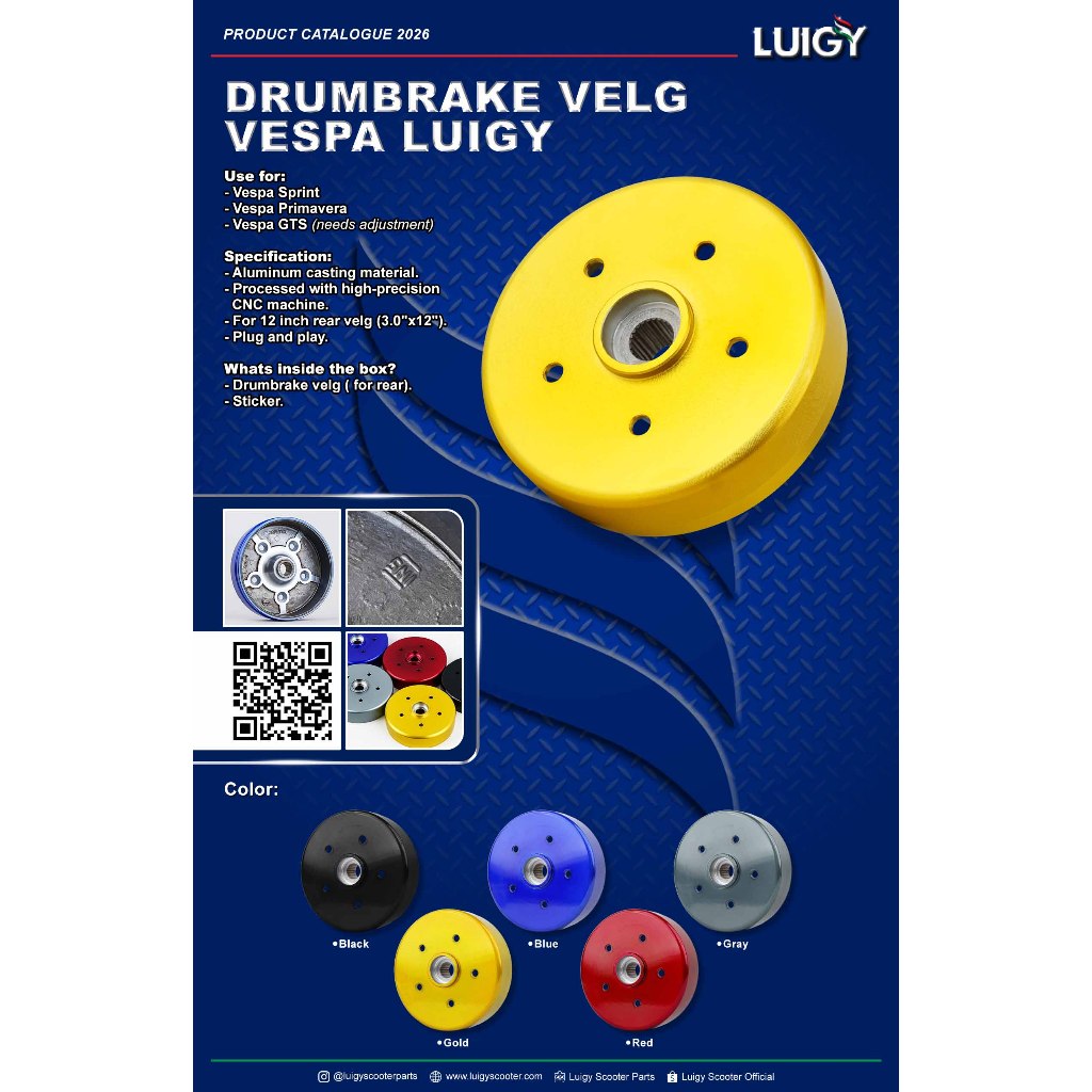 DRUMBRAKE VELG VESPA LUIGY