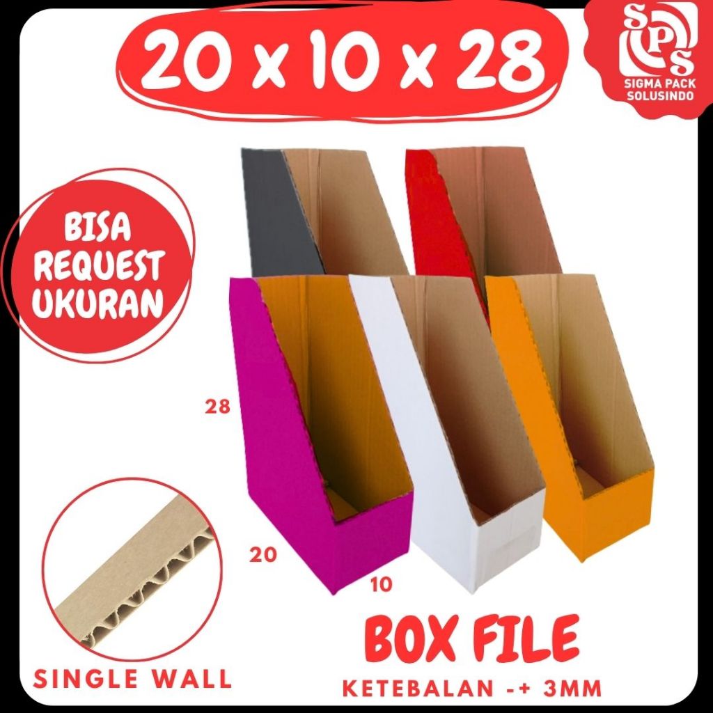 Box Rak Kecil 20x10x28 Box File Dus Ordner/ Outner/ Odner Binbox Kotak File Dokumen Kantor