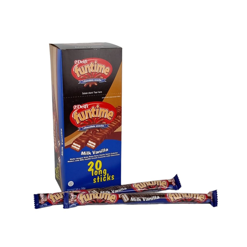 DELFI CHOCOLATE WAFER FUNTIME LONG MILK VANILA 20x26gr ( BOX )