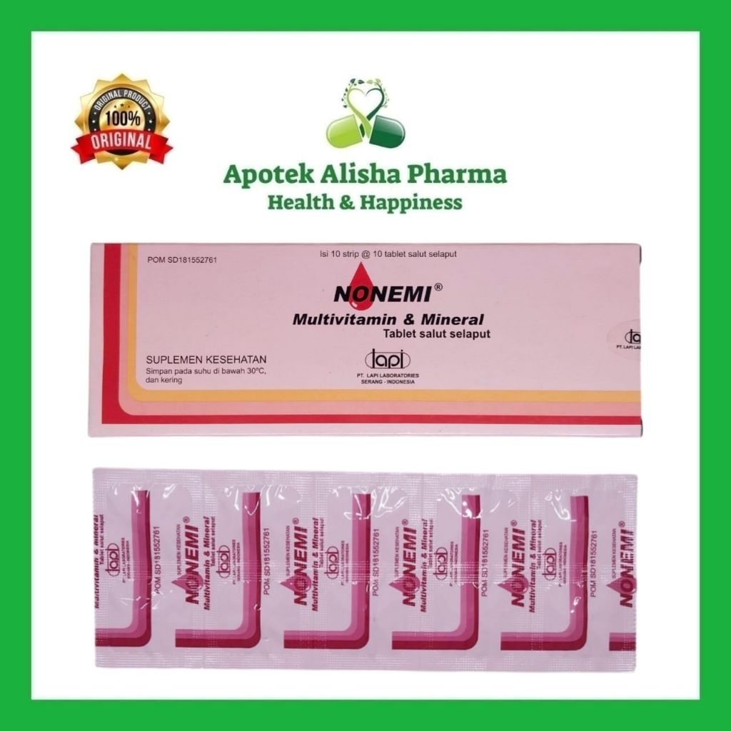 Nonemi Strip isi 10 Tablet Suplemen Anemia Penambah Darah Ibu Hamil Promil