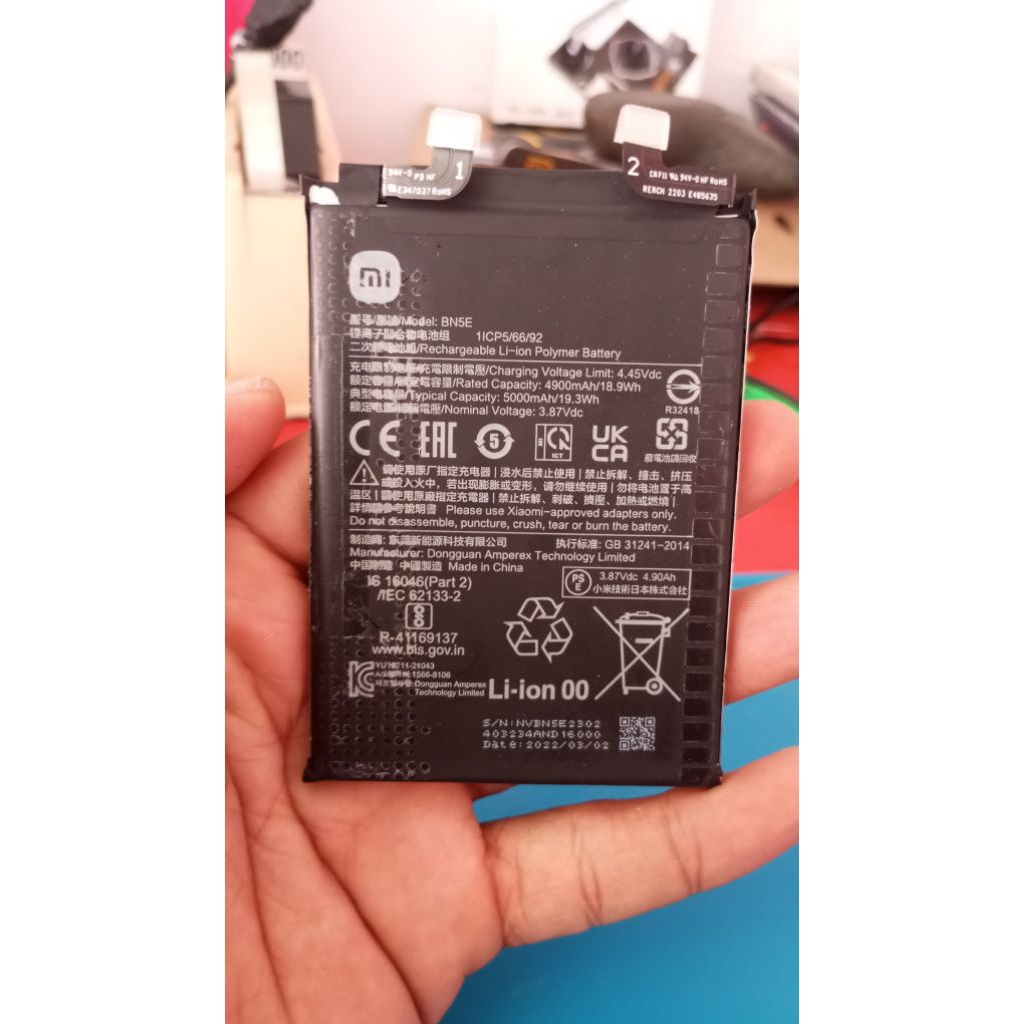 BATERAI REDMI NOTE 11 PRO (BN5E) ASLI COPOTAN NORMAL BERKUALITAS