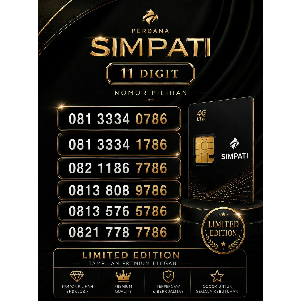 PERDANA SIMPATI 11 DIGIT NOMOR CANTIK SERI 786 1786 11786 111786 7786 0786 1786 9786 5786