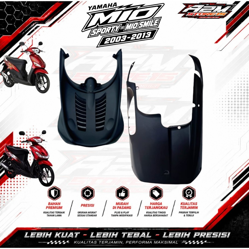 AZM - Dek Paruh Kolong Mio Sporty Smile Dek Parlong Hitam / Dek Bawah Plus Paru Dek Lumpur Mio Sport