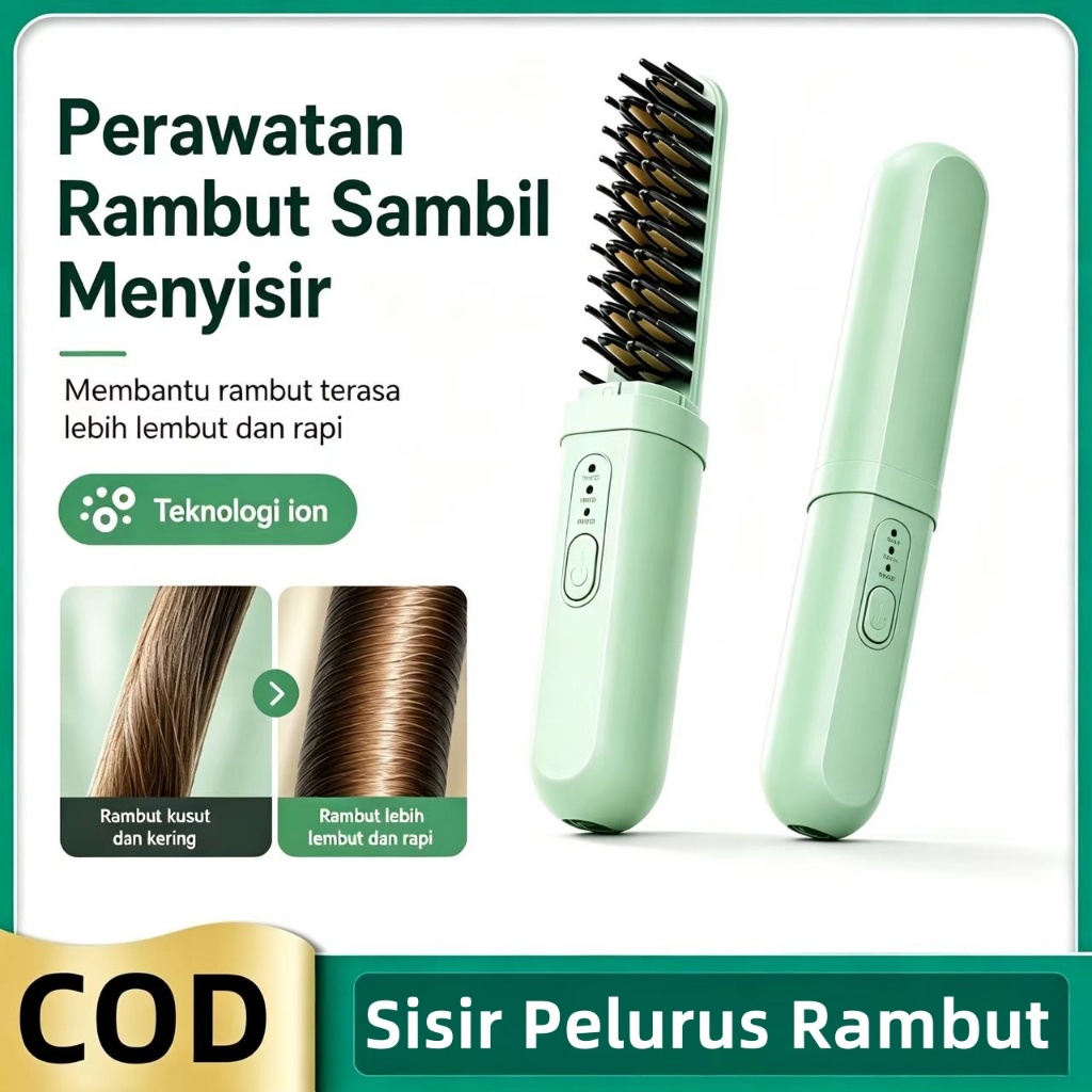 Sisir Catokan Pelurus Rambut Elektrik Sisir Pelurus Rambut Portable Sisir Rambut COD