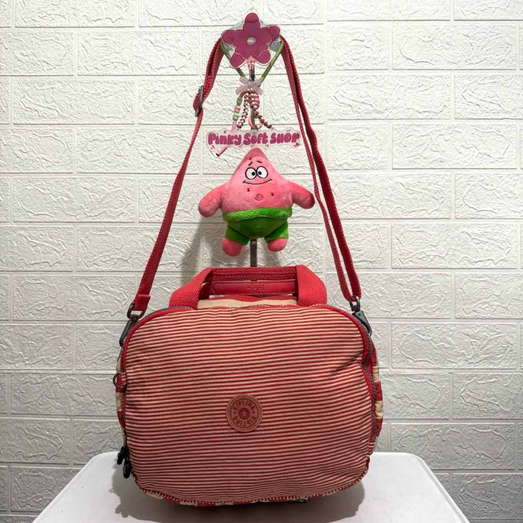 tas sling bag kipling. tas selempang kipling nilon. tas sling bag prelop. garis orange