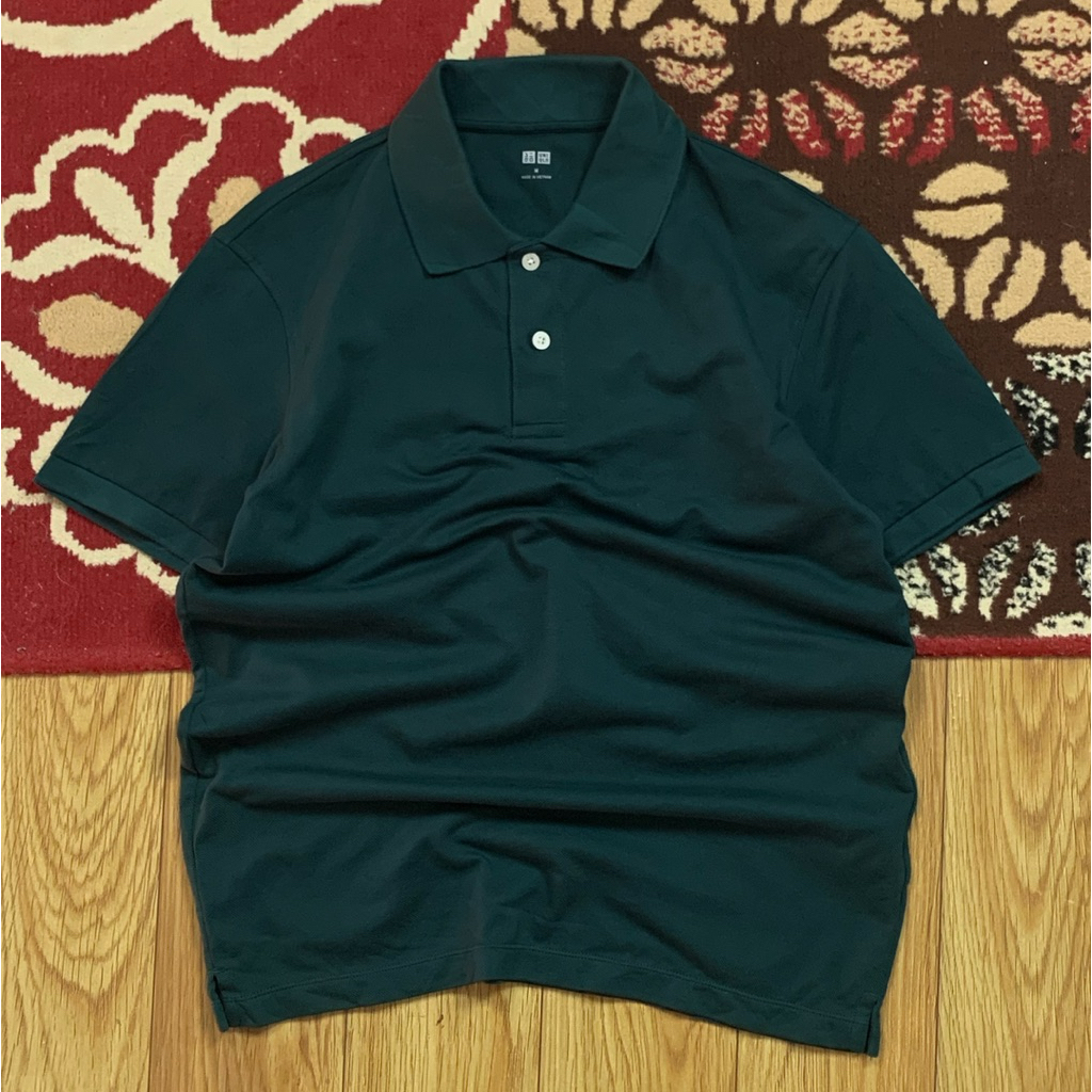 UNIQLO POLOSHIRT SIZE M | POLOSHIRT UNIQLO | UNIQLO AIRISM POLO SHIRT | KAOS POLO UNIQLO AIRISM | KA
