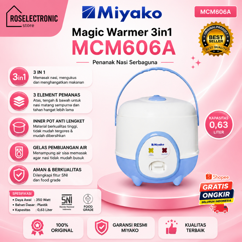 MIYAKO MAGIC WARMER 3IN1 MCM606A 0,6L/MCM-606-A/MCM-606A/MCM 606A/MCM 606 A/MCM-606 A/MCM606A ORI
