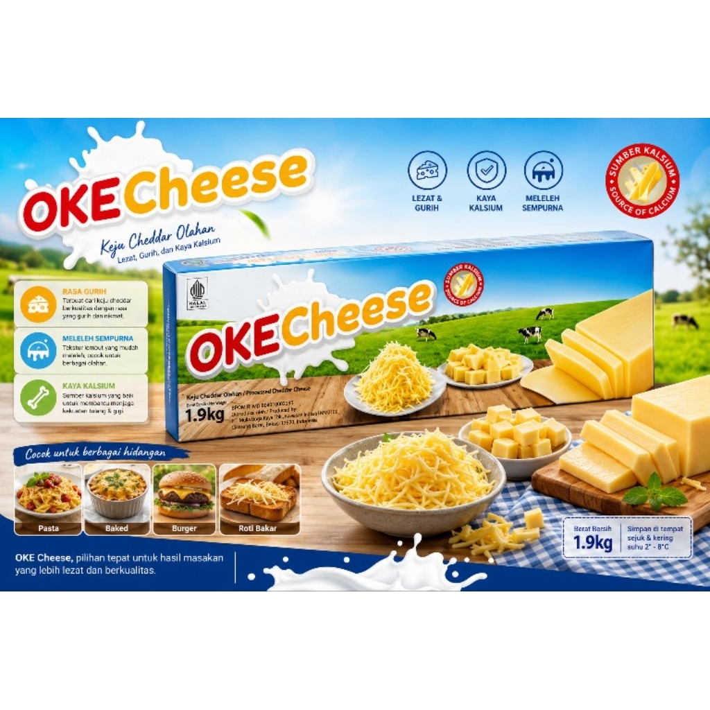 Keju Cheddar OKE Cheese Keju Cheddar 1,9Kg