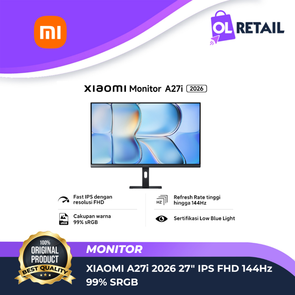 Monitor Xiaomi A24i 24" / A27i 27" / A27Qi / A27Ui 27" IPS 100Hz FHD HDMI 6ms 1080p