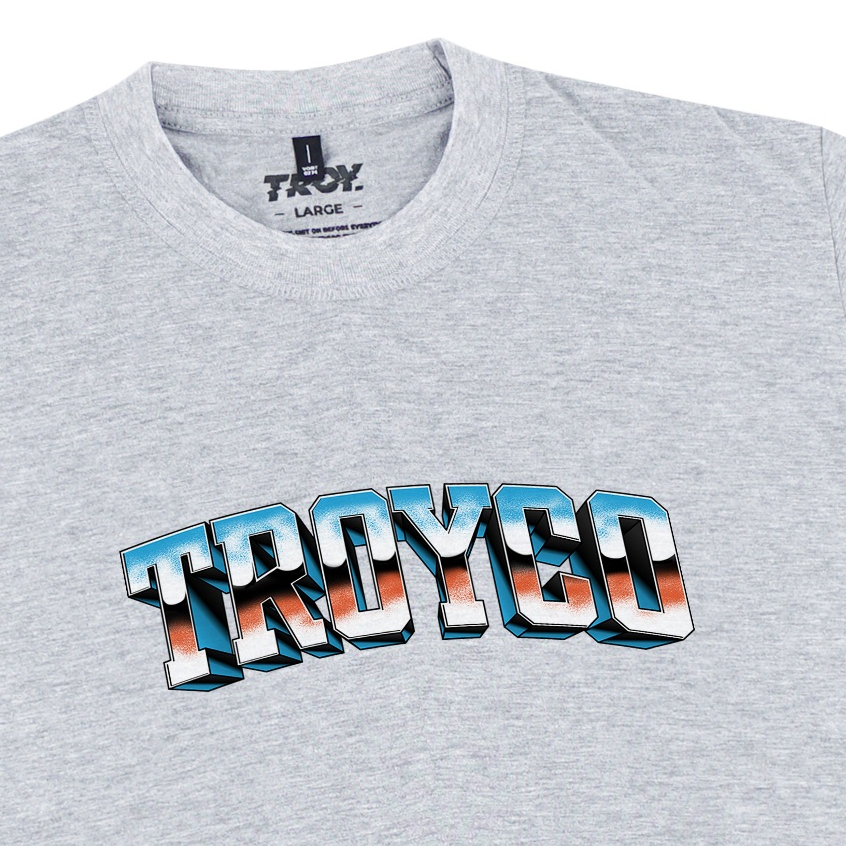 Troy Company T-shirt Grey Misty Krooom - Kaos Pria Lengan Pendek Abu Misty MTD 3656