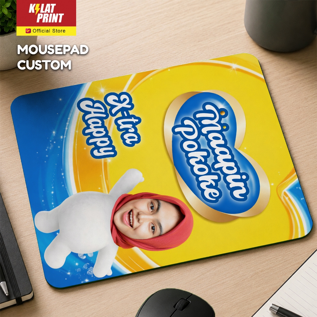 Mousepad Custom Hadiah Ultah Lucu Snack Gambar - Mamypoko