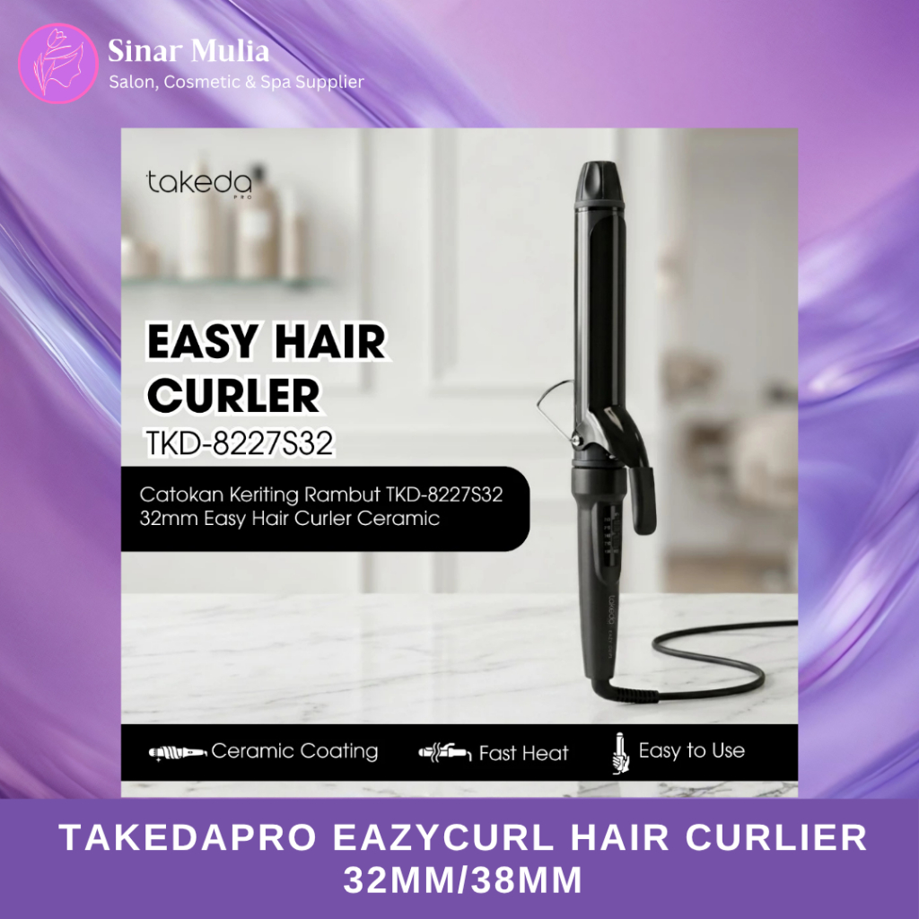 Takedapro Eazy Hair Curlier TKD-8227S 32mm/38mm - Catok Keriting/Catokan Rambut