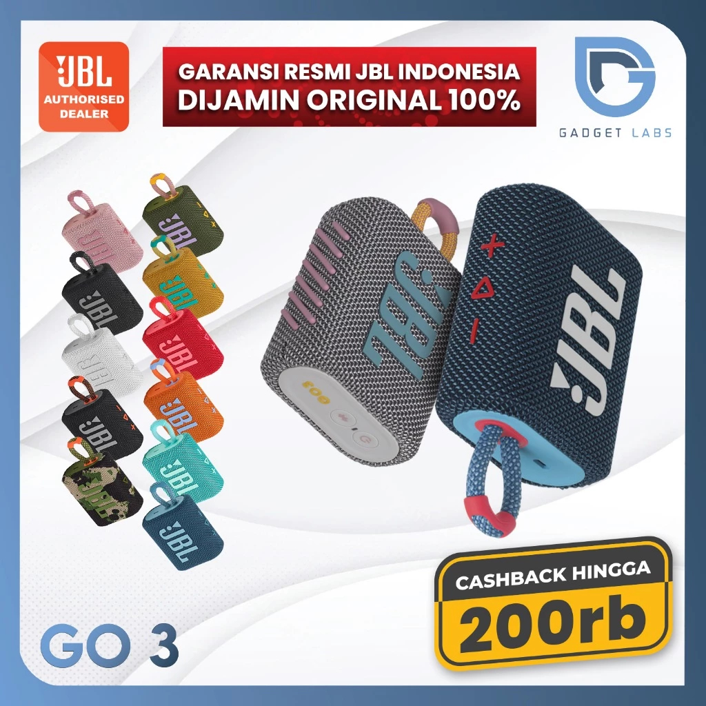 JBL GO 3 (Garansi Resmi IMS) Wireless Bluetooth Speaker Original