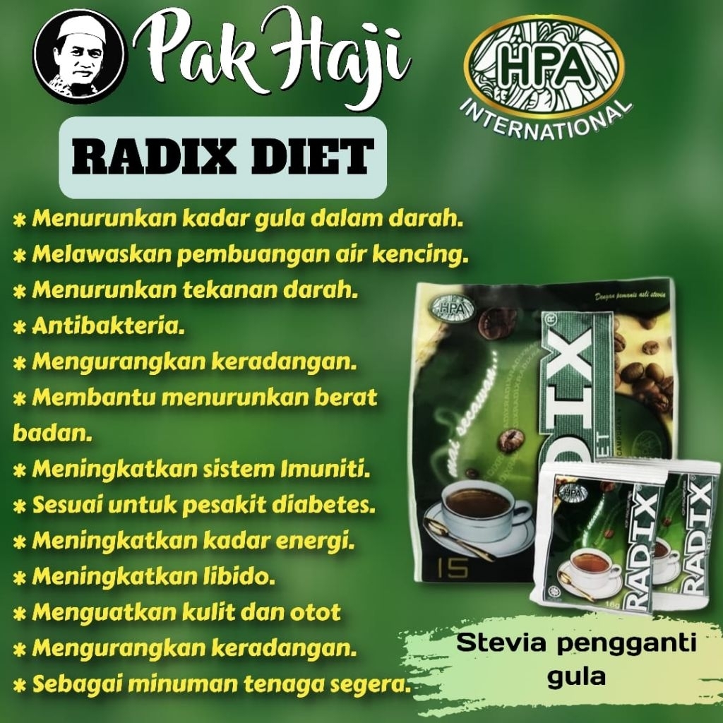 KOPI RADIX DIET HPA PAK HAJI ORIGINAL