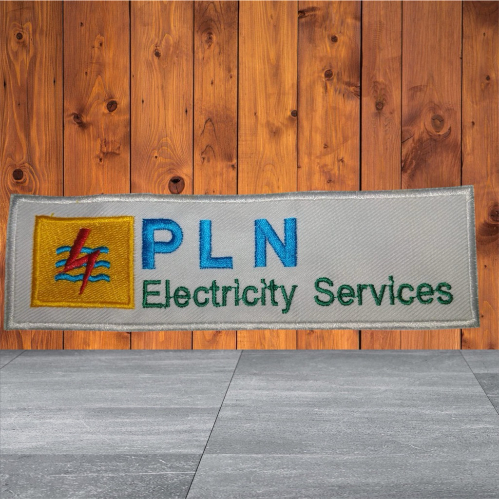Bordir Logo PLN Electricity Service Untuk Kemeja/Jaket/Rompi/Topi/Tas