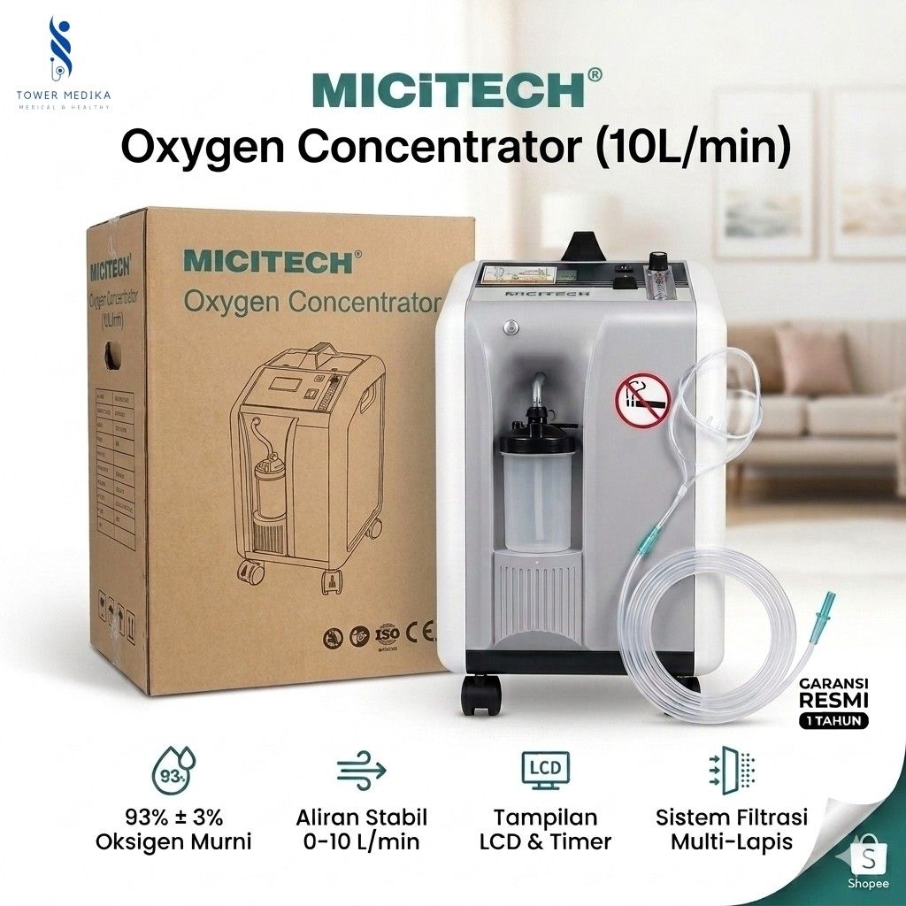 Micitech Oxygen Concentrator 10L - Mesin Penghasil Oksigen Medis Portable