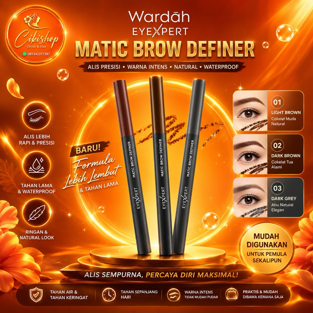 Wardah Eyexpert Matic Brow Definer || Pensil Alis Metic Waterproof