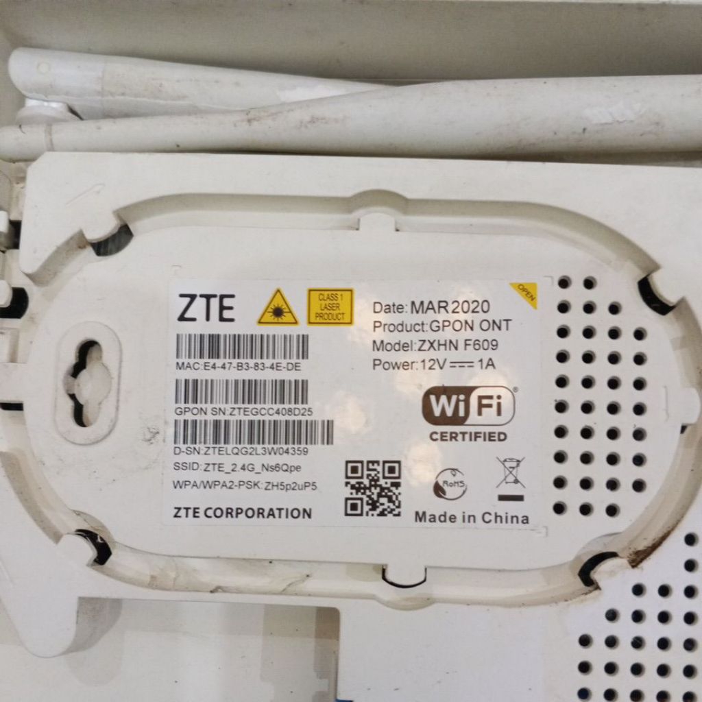 Router ZTE F609