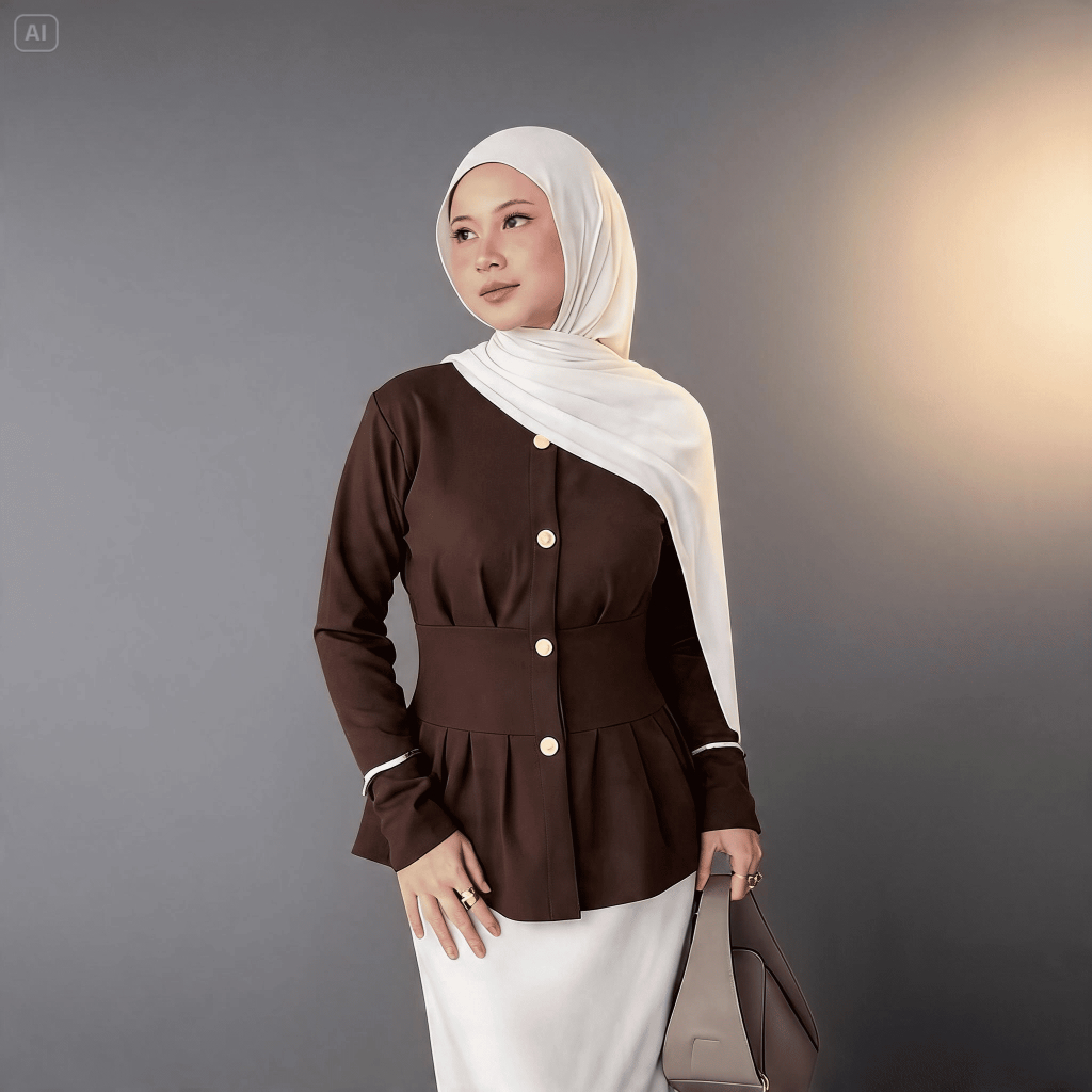 ZETERINDO FASHION - ZER BLOUSE GAVITA KERUT BADAN MODEL SLIM FIT TANGAN PANJANG KEKINIAN / VANA BLOU