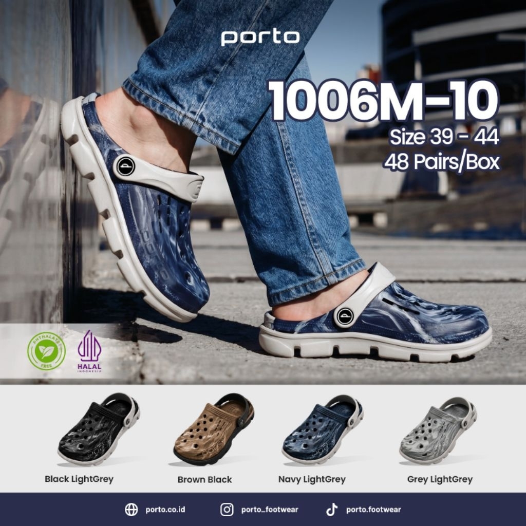 PORTO 1006 | Sepatu Sandal Pria Sendal Selop Baim Sendal Safety PORTO 1006