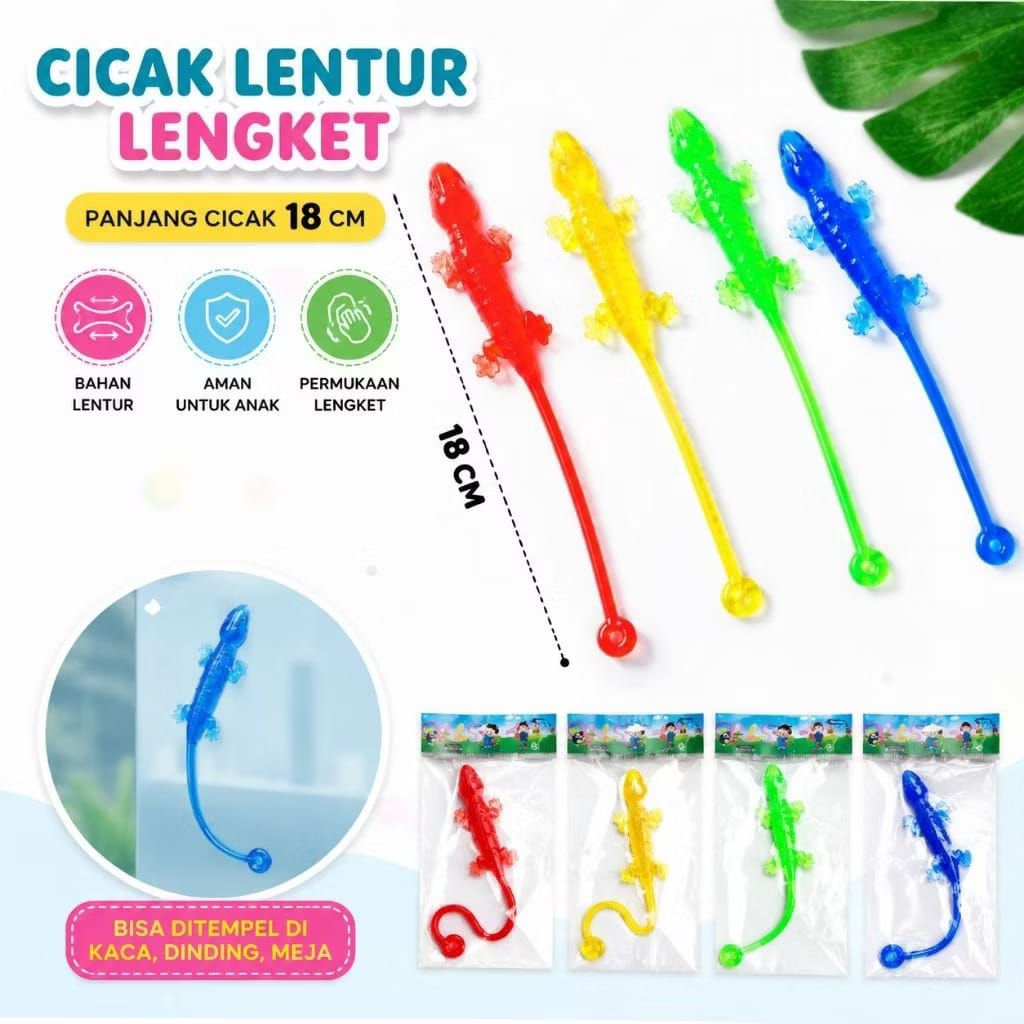 Mainan Sticky Toy Cicak/Jelly Lengket Cicak/Mainan Nempel Dinding/Mainan Anak