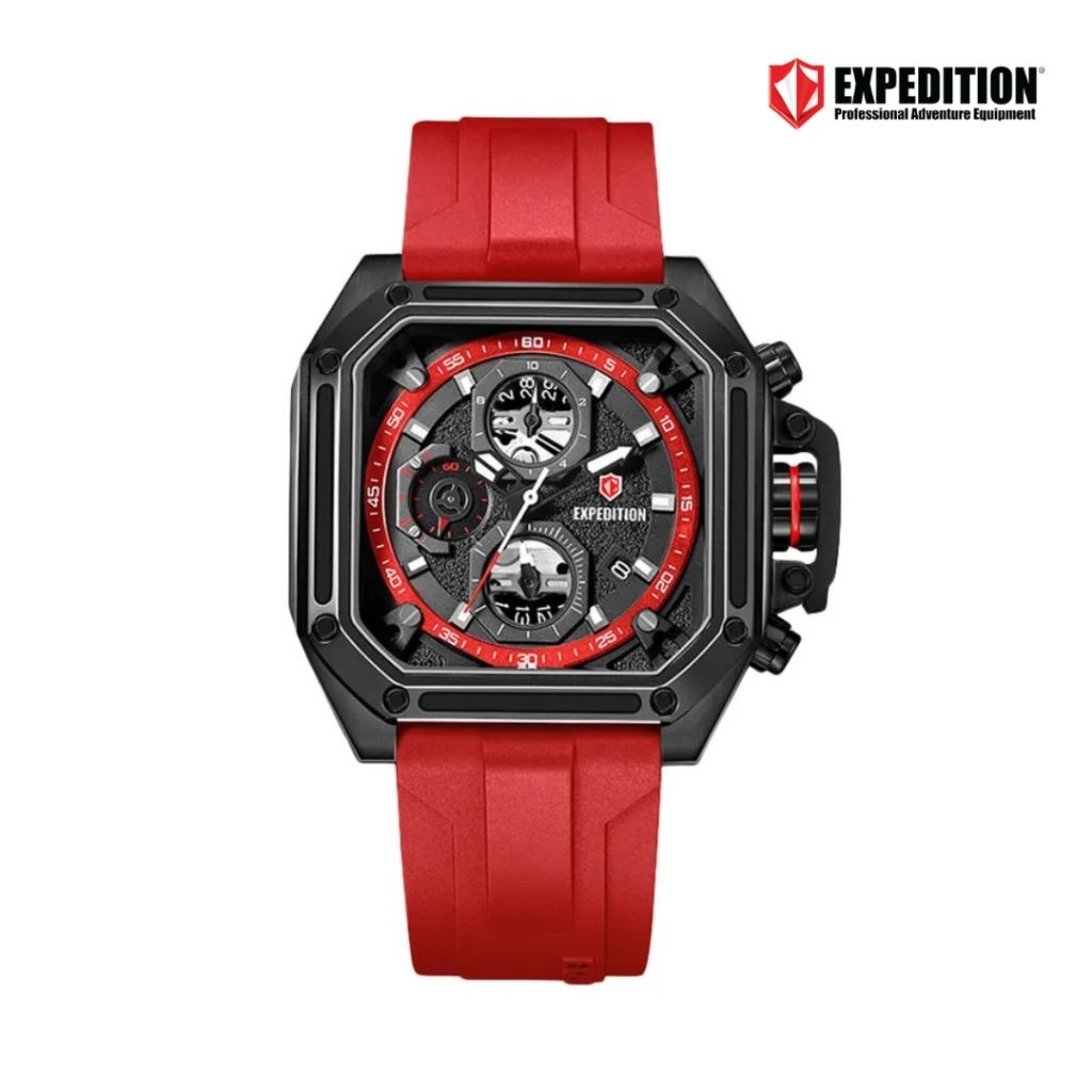 Jam Tangan Pria EXPEDITION E6812M Red Rubber Strap
