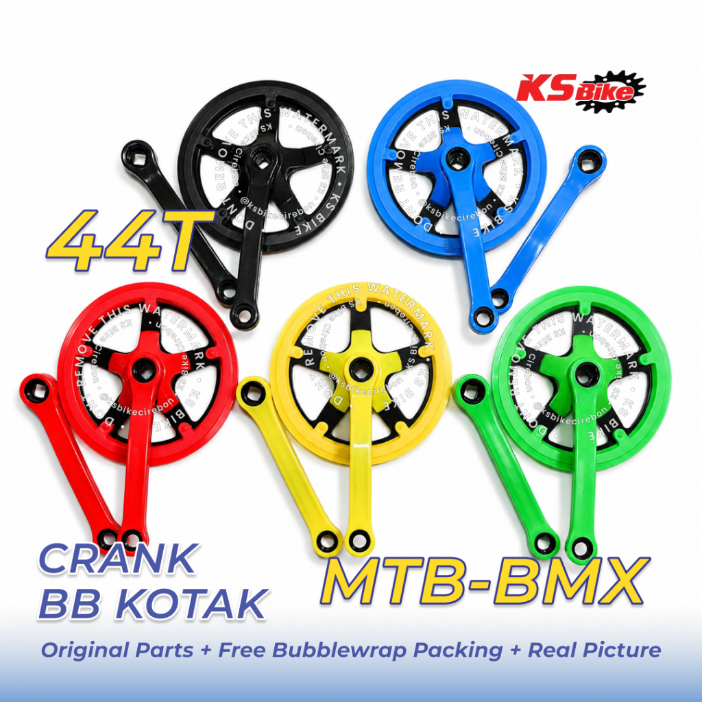 Crank Sepeda Single 44T 170mm As Kotak Square Taper BCD 104 MTB Fixie Sepeda Lipat City Bike Engkol 