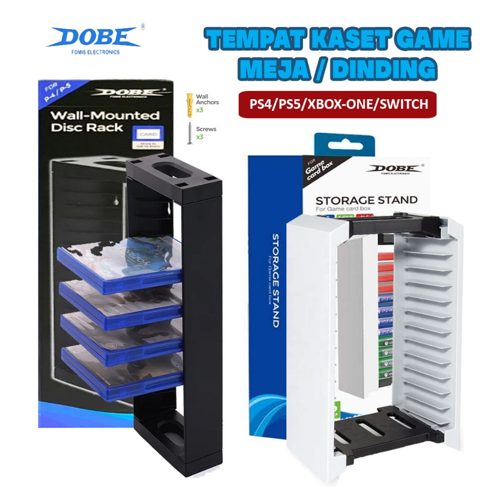 DOBE Rak Kaset PS5 PS4 Xbox One Nintendo Switch 12 & 14 Sekat Meja Dinding Game Disc Storage Case St