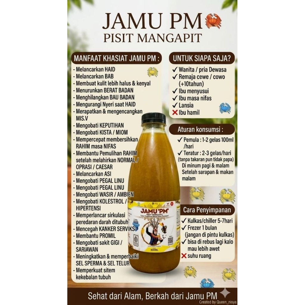 Jamu PM( Pisit Mangapit) Tanyakan diWA sebelum Order, khusus wilayah Kalimantan, (Tabalong, PasarPan