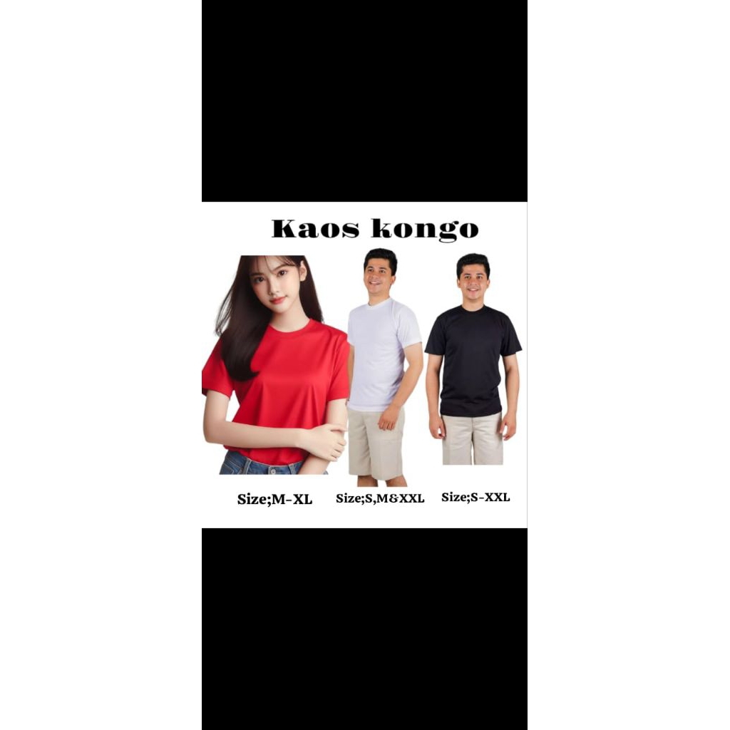 Kaos kongo pria dan wanita lengan pendek