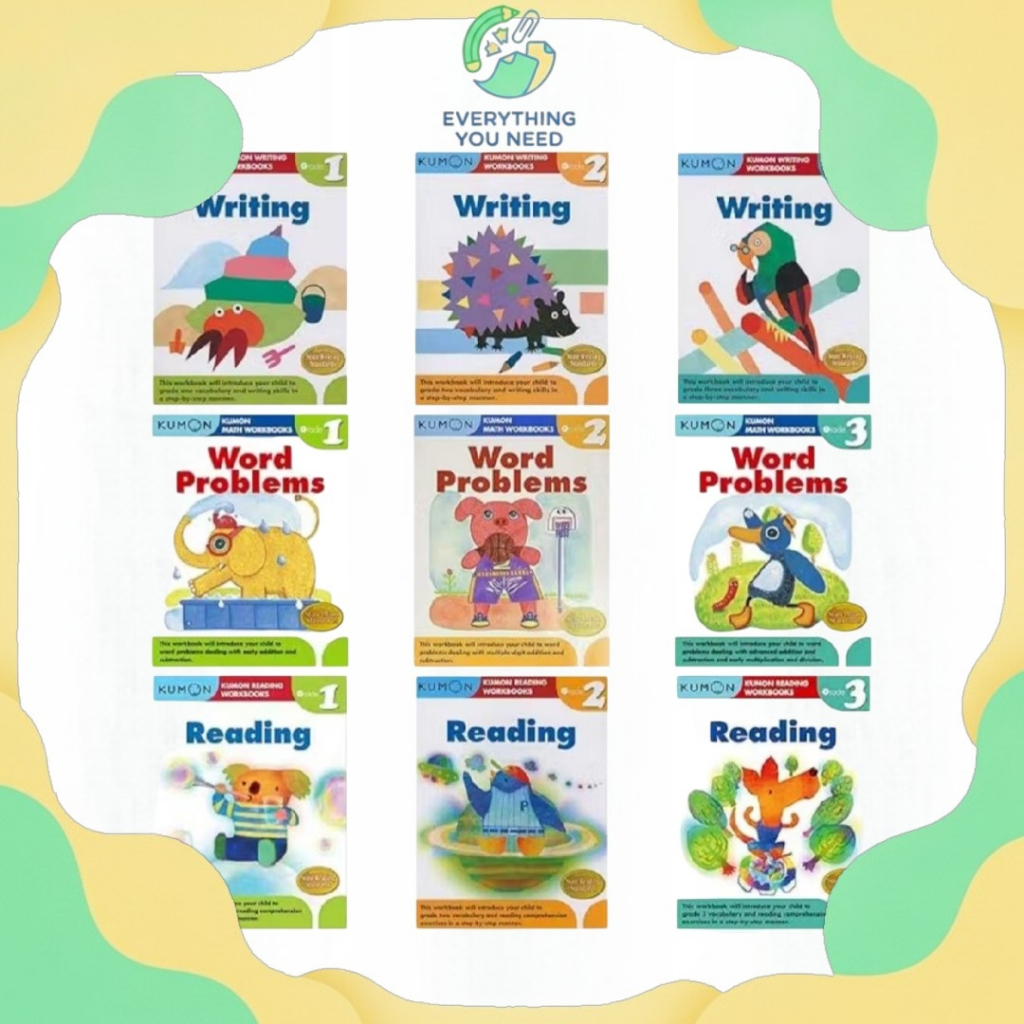 [EYN] Buku Pelajaran Kumon Workbook Math Word Problems Writing Reading Kelas 1 2 3 Bahasa Inggris Be