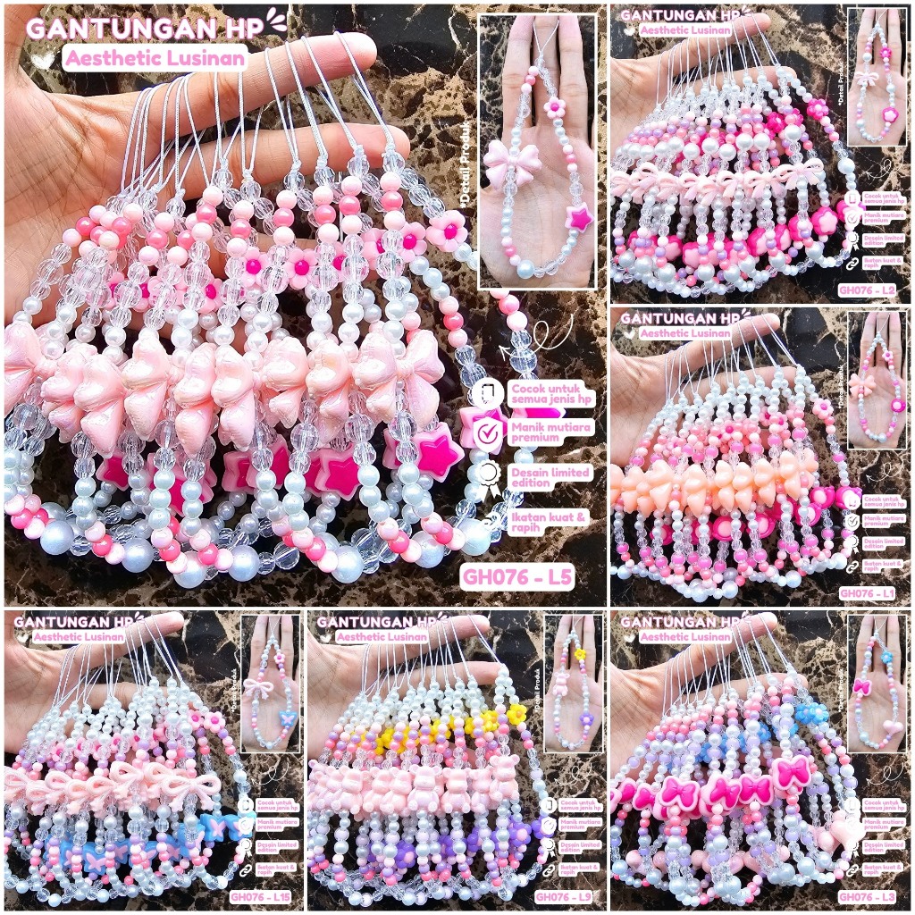 (12 pcs) Gantungan Hp Phone Strap Gantungan Tas Bag Charm Gantungan Kunci Keychain Barang Grosir Aks