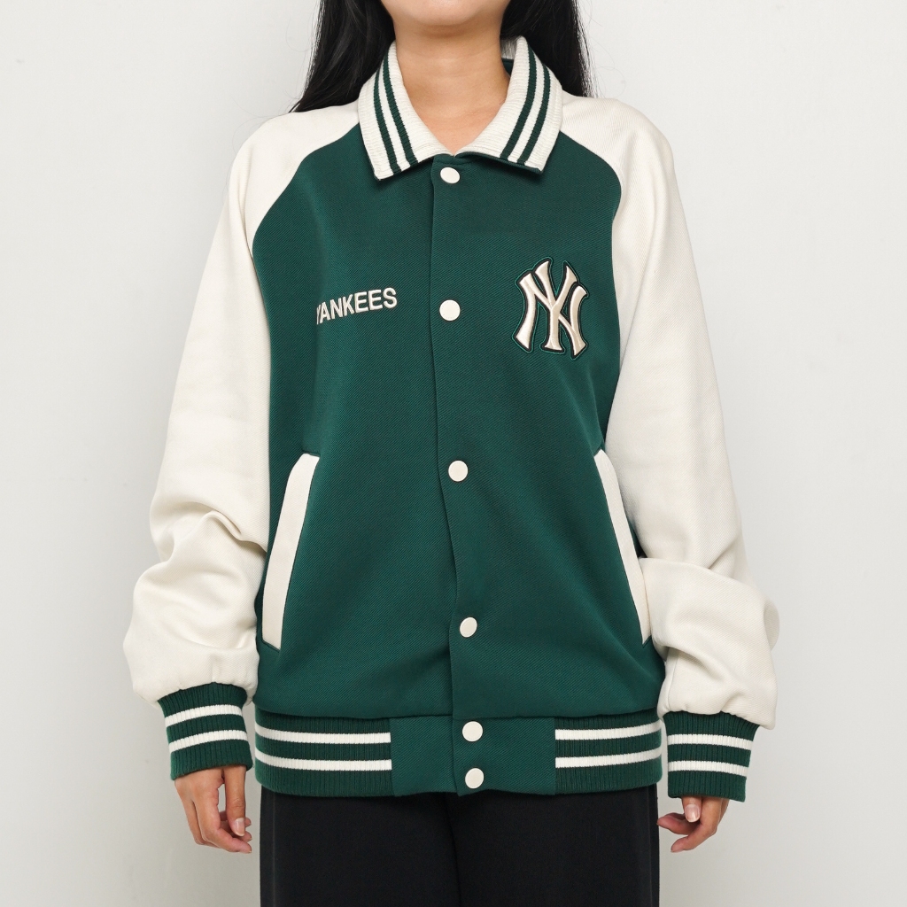 Jaket MLB NY WHITE GREEN VARSITY JACKET 100% ORIGINAL