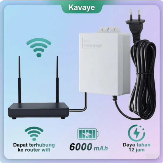 Ups 5400mAH Ups Mini 12v Untuk Wifi Ups Mini 12 Volt Ups Wifi Ups Cctv Ups Dc Mini Ups 12V1.5A