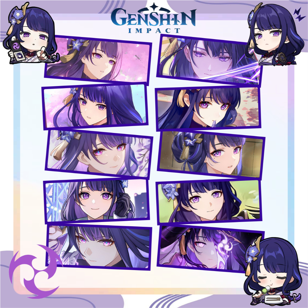 Sticker Slap Raiden Shogun Genshin Impact, Stiker Raiden Shogun Genshin Impact