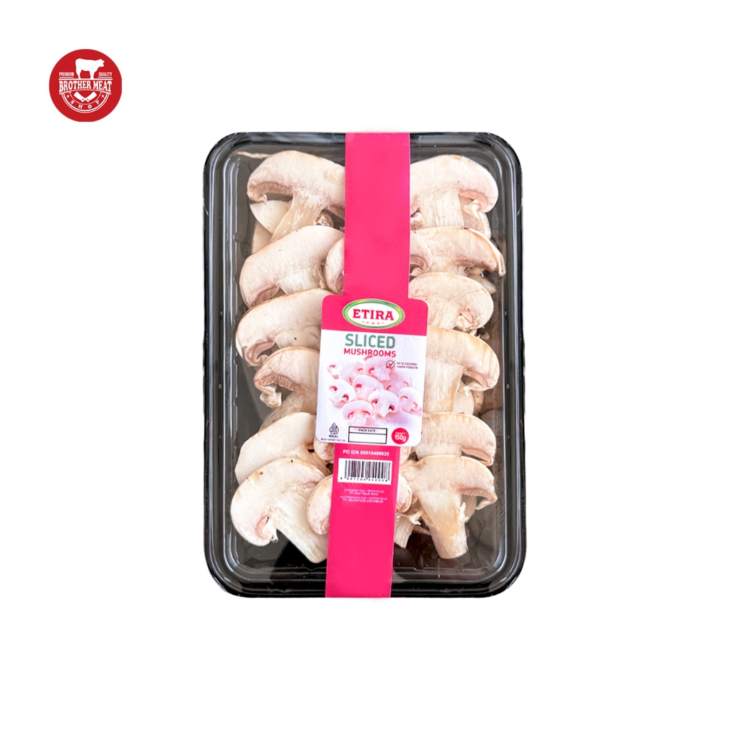 Etira Sliced Mushrooms Fresh 150gr / Jamur Kancing Iris - Brothermeatshop