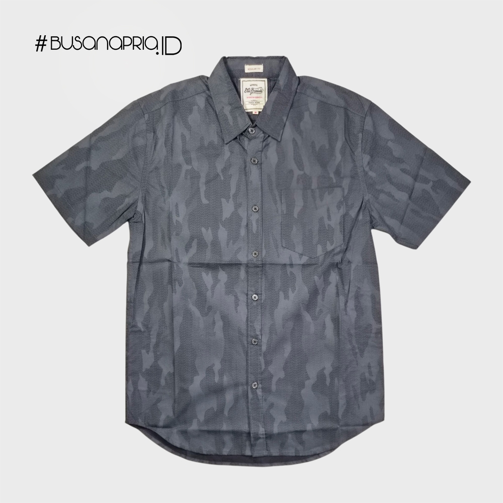 Kemeja Motif Camo Black Lengan Pendek - Ezio Premium | BusanaPria.ID