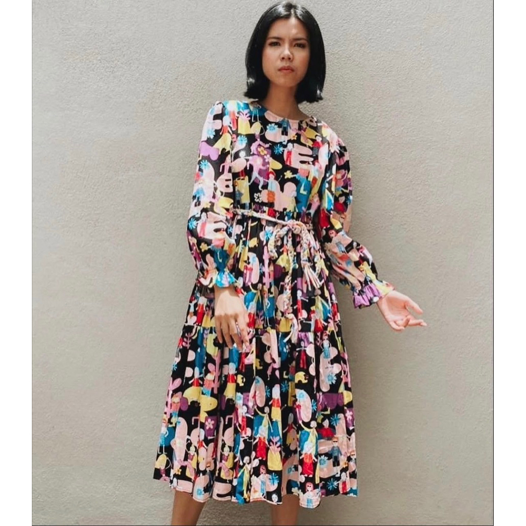 CALLA THE LABEL X IDEKU BLACK LONG DRESS SLEEVES (NEW)