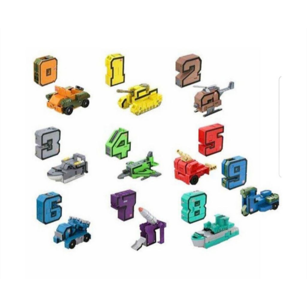 emco pocket morphers mainan angka dan robot bongkar pasang (pengiriman random)
