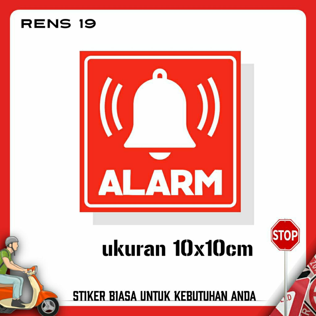 Stiker tombol alarm untuk gedung mall perkantoran  rumah sakit sticker rambu