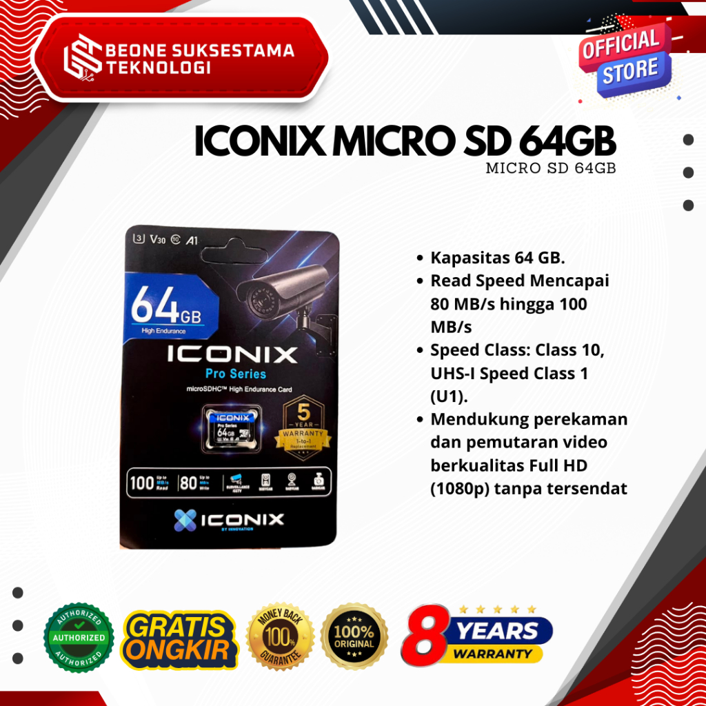 ICONIX HIGH ENDURANCE 64GB MicroSD