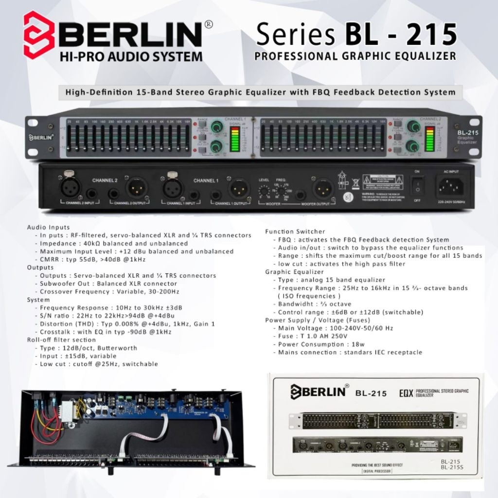 EQUALIZER BERLIN BL 215/ Equalizer Berlin Bl 215/ equalizer berlin bi 215