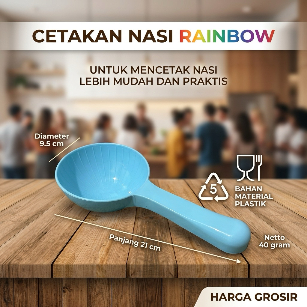 Cetakan Nasi Plastik Anti Lengket - Model bulat - cetakan nasi padang grosir