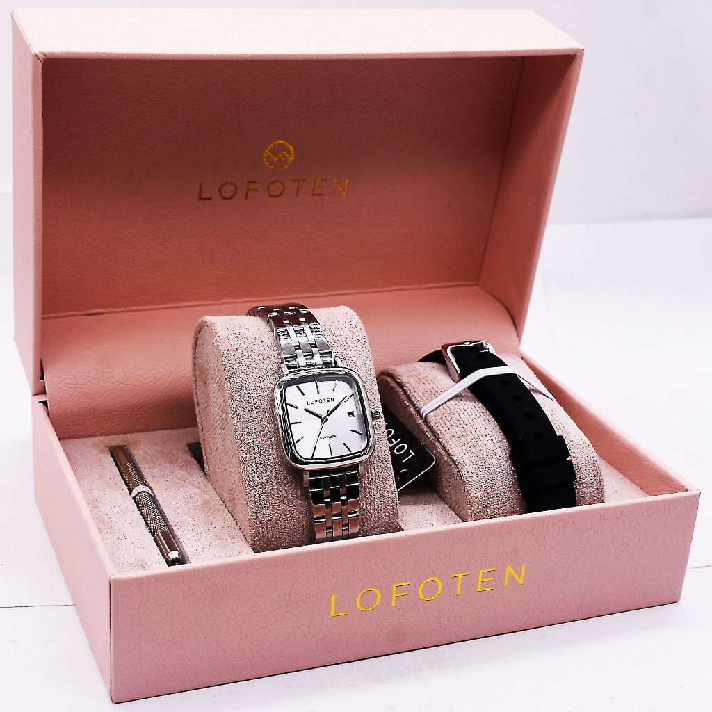 Jam Tangan Wanita LOFOTEN 2333 Stainless Steel + Extra Strap Silicone